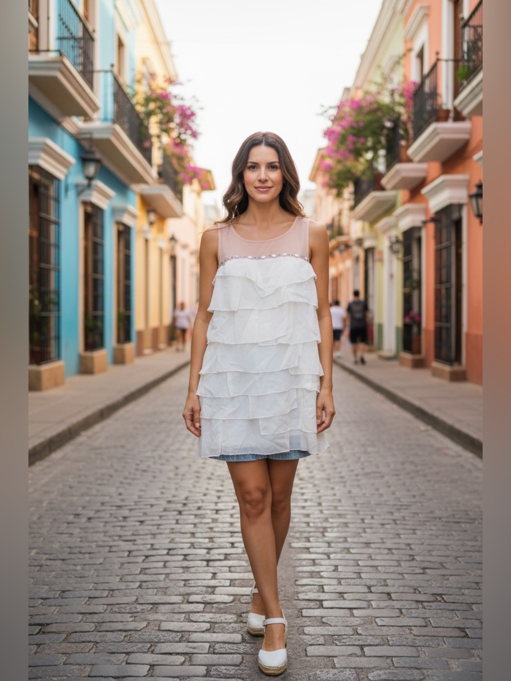 Tsumori Chisato Vintage Silk Ruffle Mini Dress